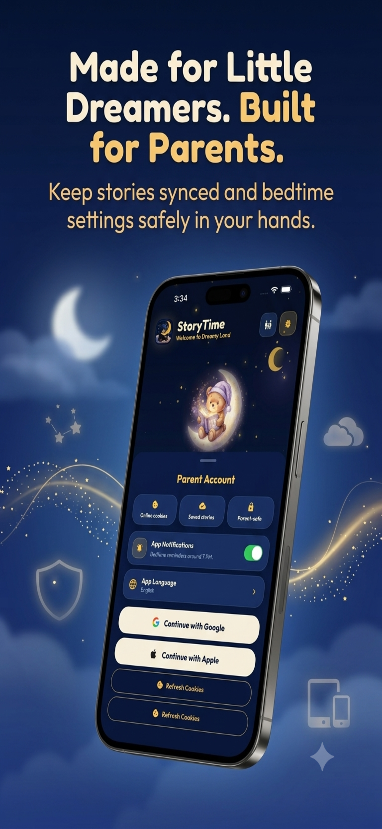 StoryTime Cookies screen preview