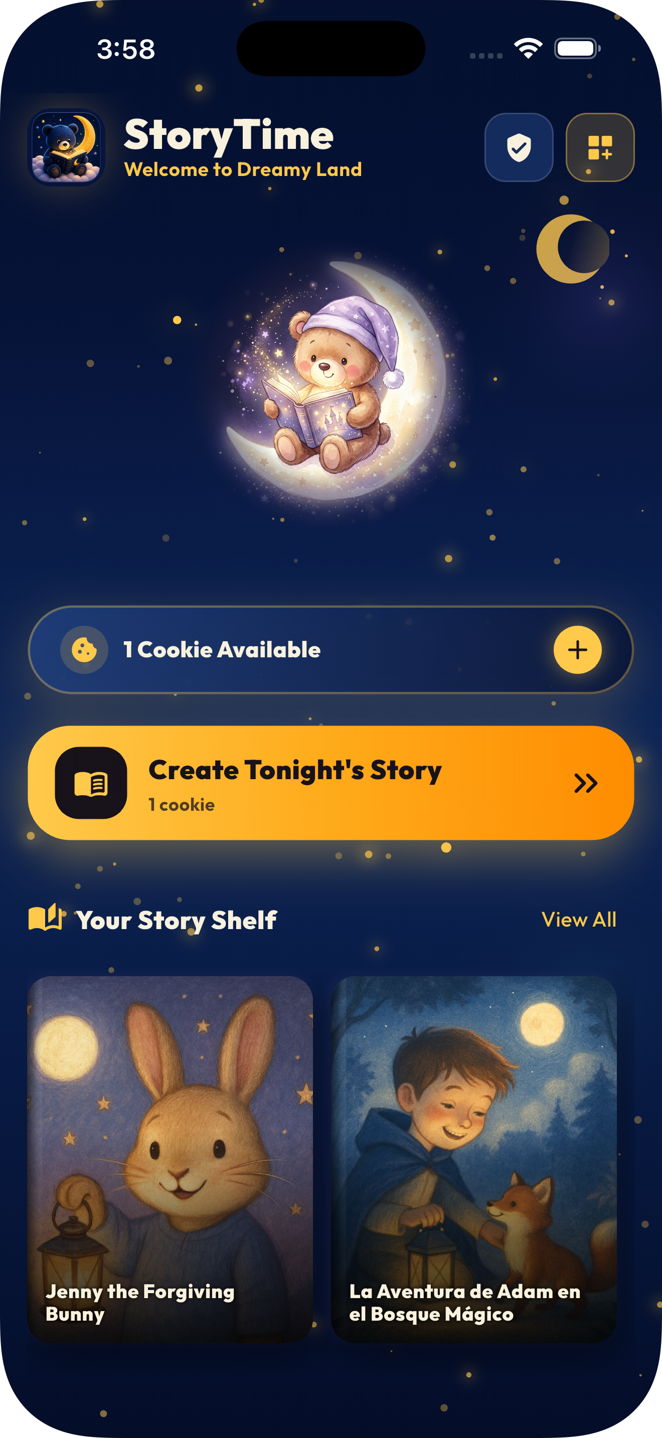 StoryTime home screen preview